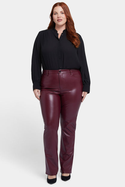 Faux Leather Marilyn Straight Pants In Plus Size - Tavern