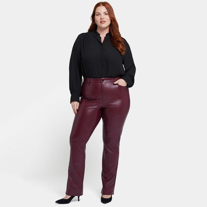 Faux Leather Marilyn Straight Pants In Plus Size - Tavern