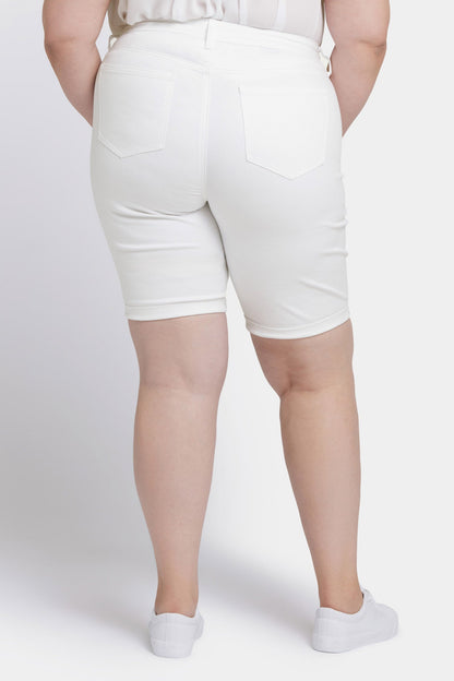 Briella 11 Inch Denim Shorts In Plus Size - Optic White