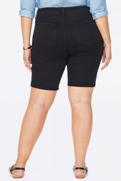 Briella 11 Inch Denim Shorts In Plus Size - Black