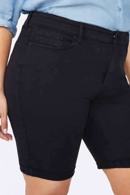 Briella 11 Inch Denim Shorts In Plus Size - Black