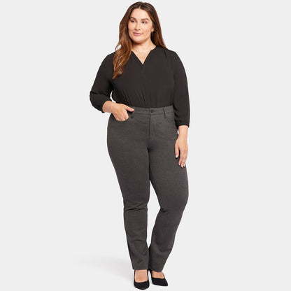 Marilyn Straight Pants In Plus Size - Charcoal Heathered