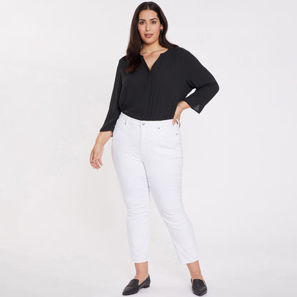 Slim Bootcut Ankle Jeans In Plus Size - Optic White