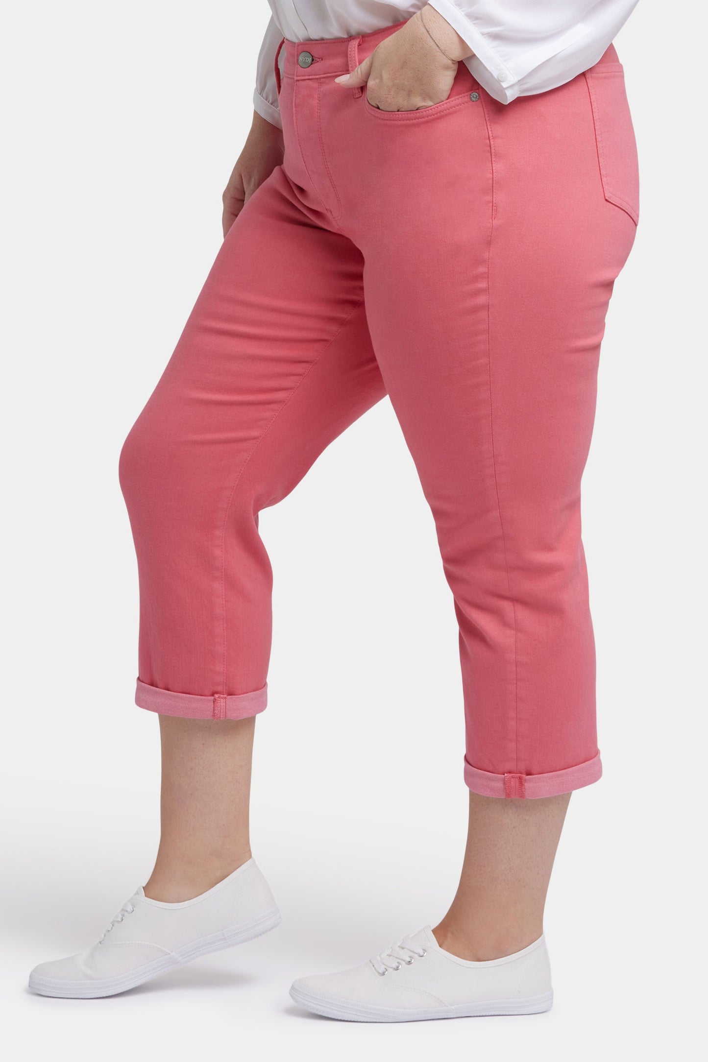 Chloe Skinny Capri Jeans In Plus Size - Spiced Coral