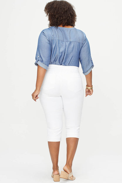 Marilyn Straight Crop Jeans In Plus Size - Optic White