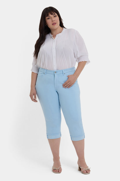 Marilyn Straight Crop Jeans In Plus Size - Aquatic