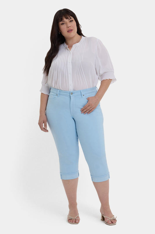 Marilyn Straight Crop Jeans In Plus Size - Aquatic