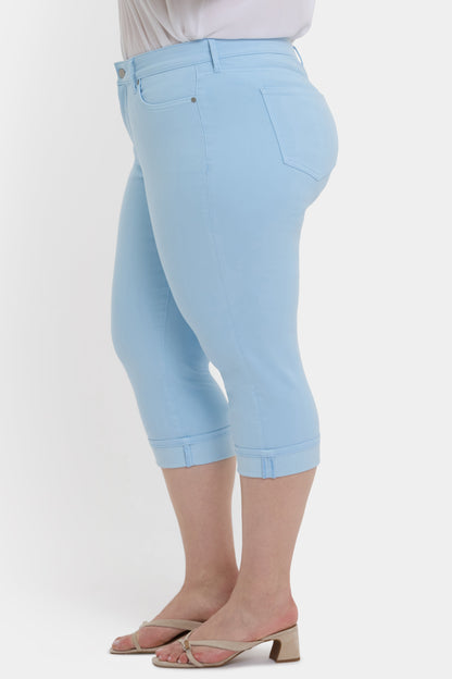 Marilyn Straight Crop Jeans In Plus Size - Aquatic
