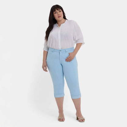 Marilyn Straight Crop Jeans In Plus Size - Aquatic