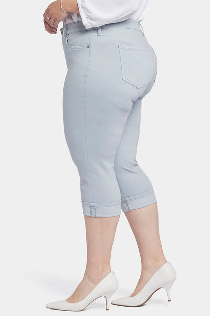 Marilyn Straight Crop Jeans In Plus Size - Sea Ice