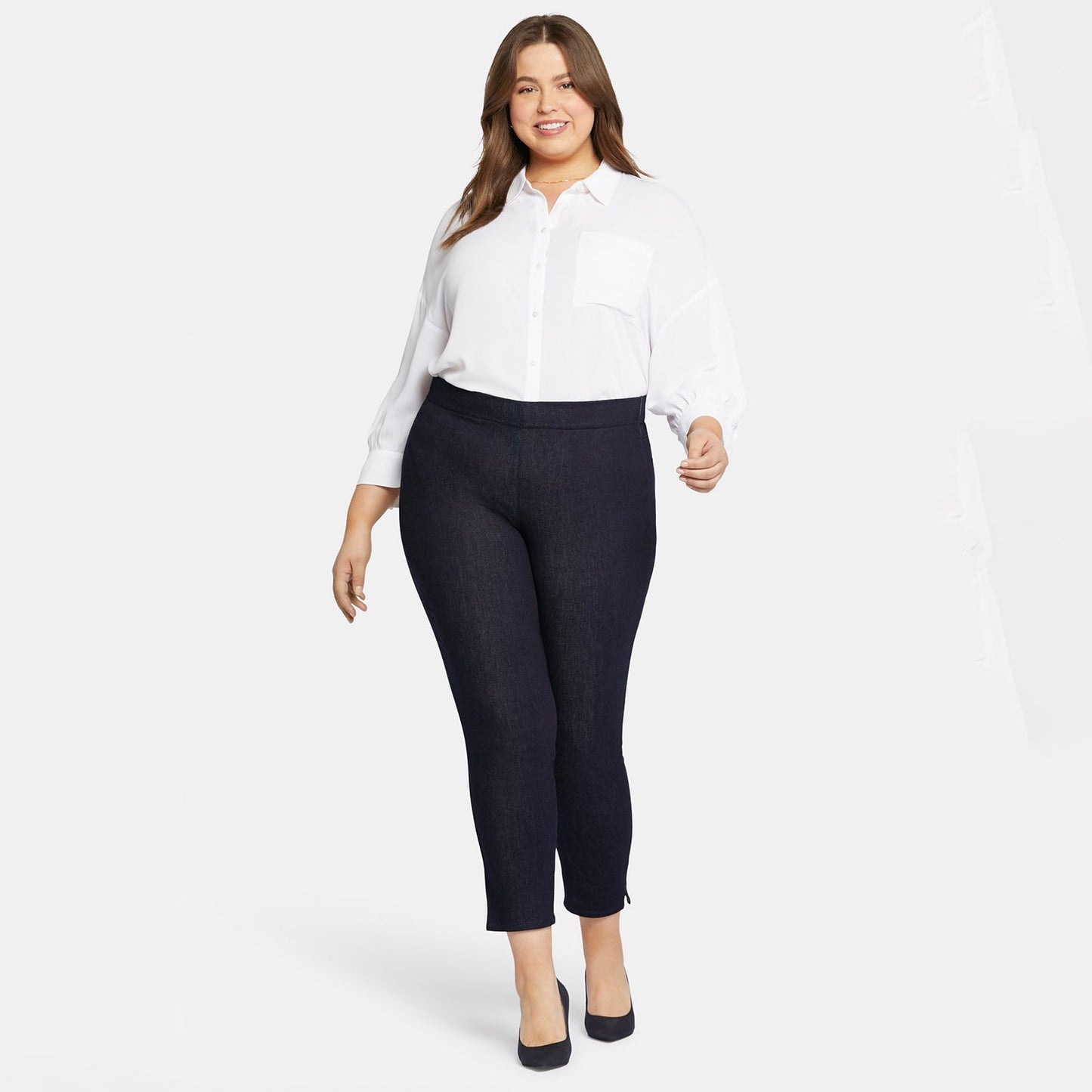 Skinny Ankle Pull-on Jeans In Plus Size - Rinse