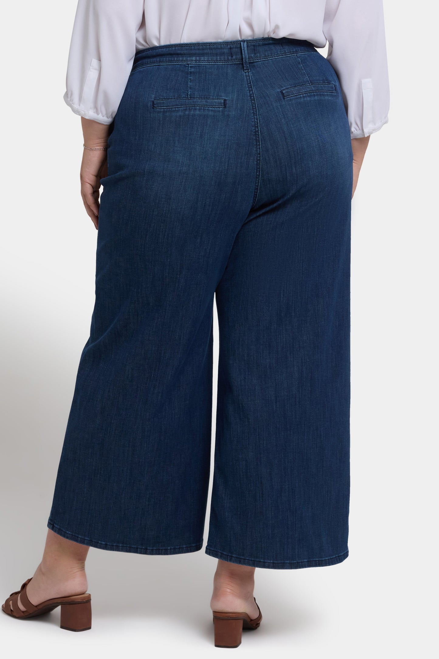 Mona Wide Leg Trouser Ankle Jeans In Plus Size - Ibiza Blues