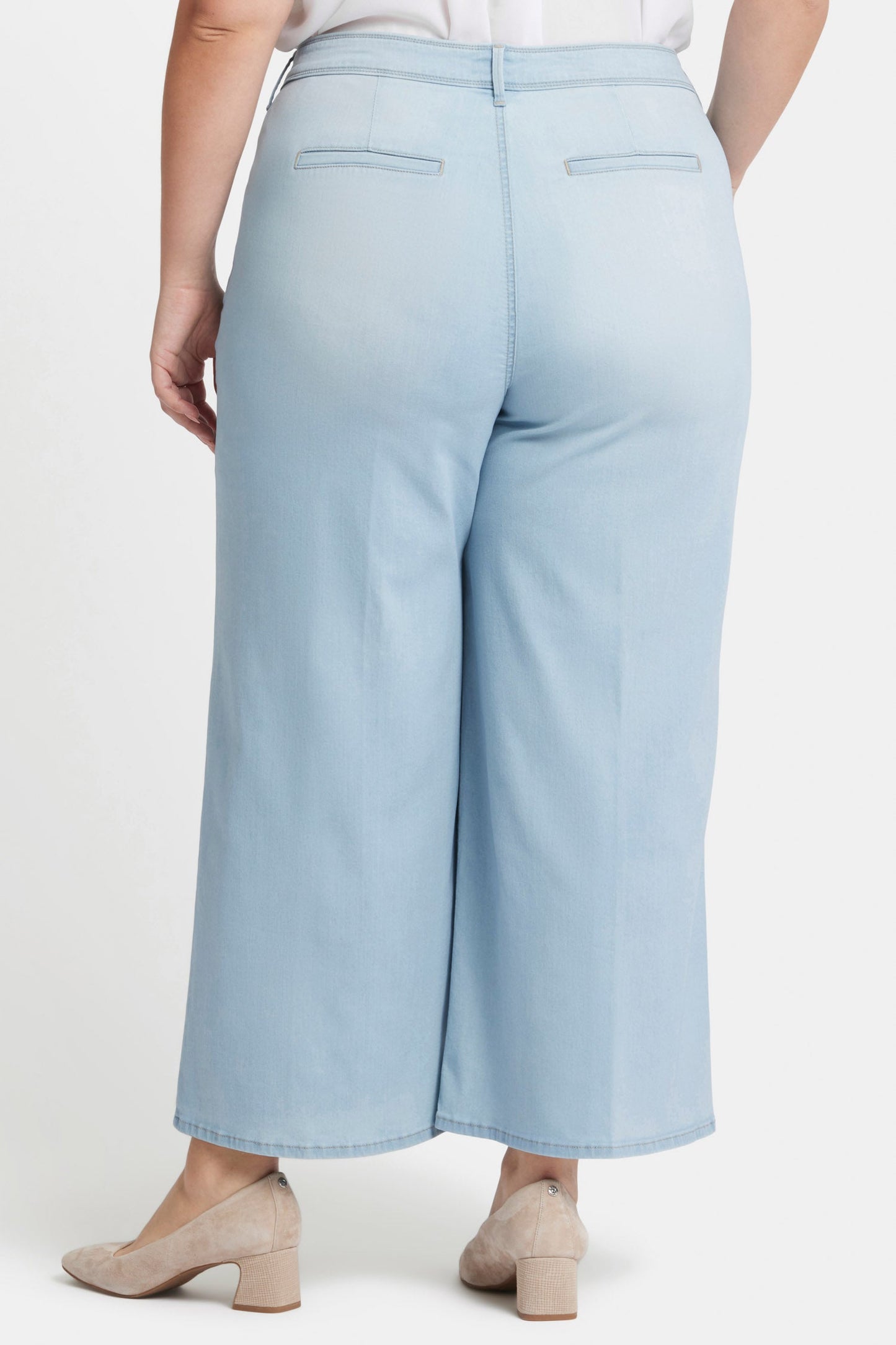 Mona Wide Leg Trouser Ankle Jeans In Plus Size - Oceanfront