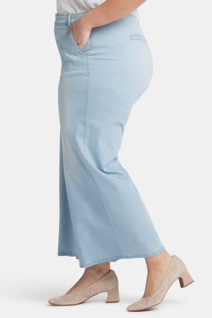 Mona Wide Leg Trouser Ankle Jeans In Plus Size - Oceanfront