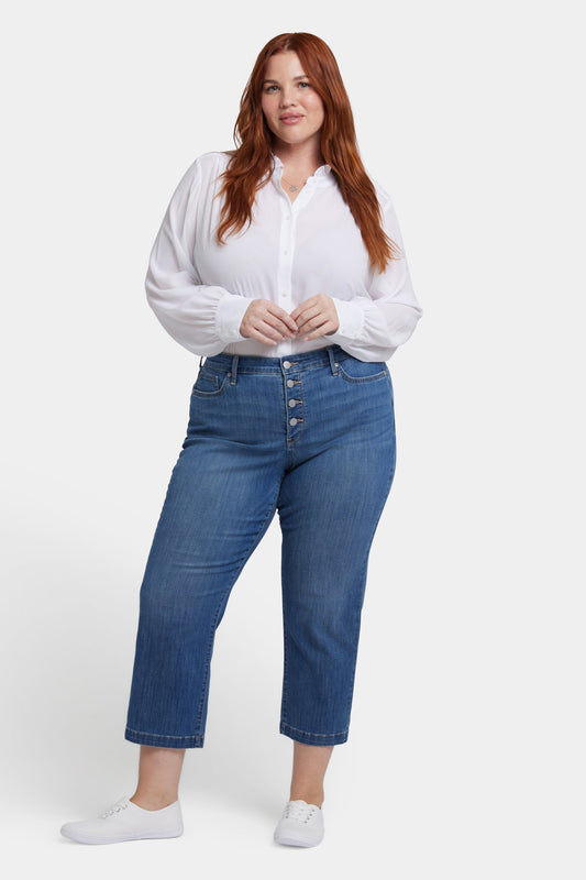 Relaxed Piper Crop Jeans In Plus Size - Costa Brava