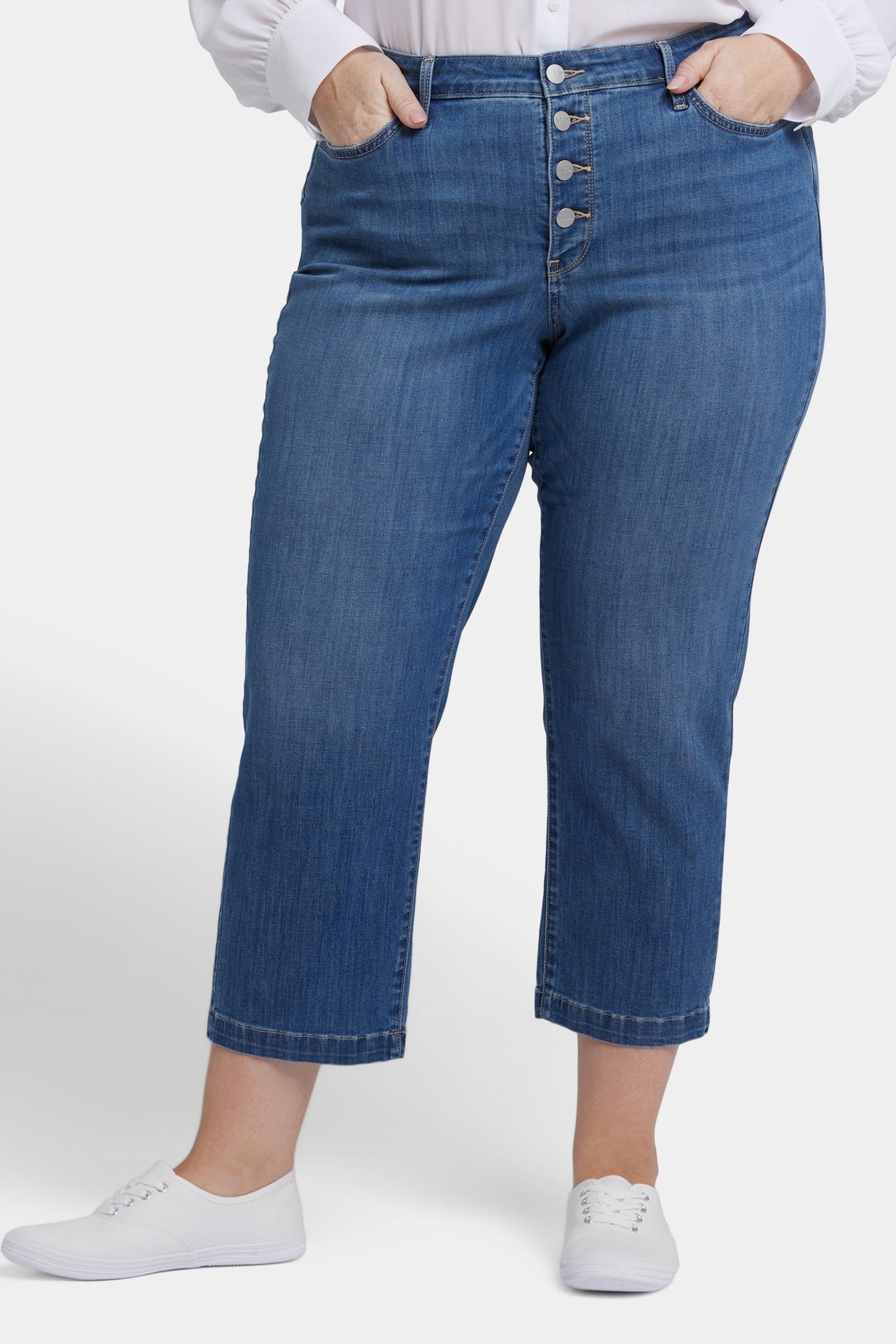 Relaxed Piper Crop Jeans In Plus Size - Costa Brava