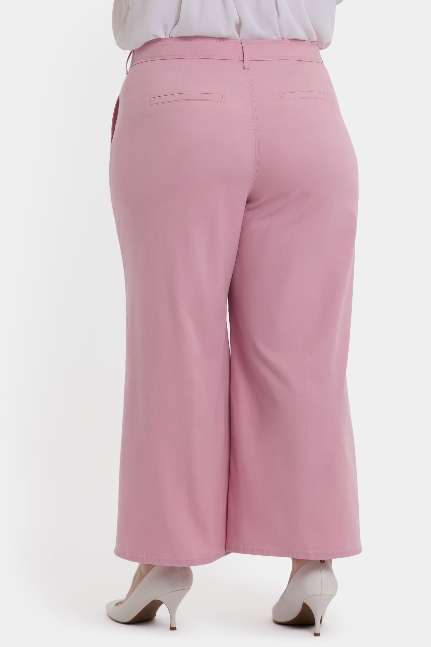 Mona Wide Leg Trouser Ankle Jeans In Plus Size - Pink Nectar