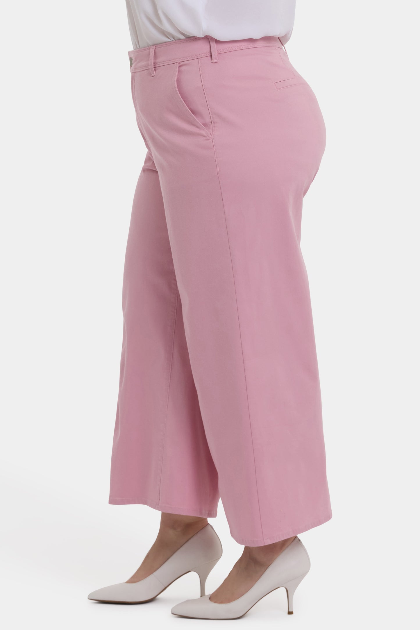 Mona Wide Leg Trouser Ankle Jeans In Plus Size - Pink Nectar