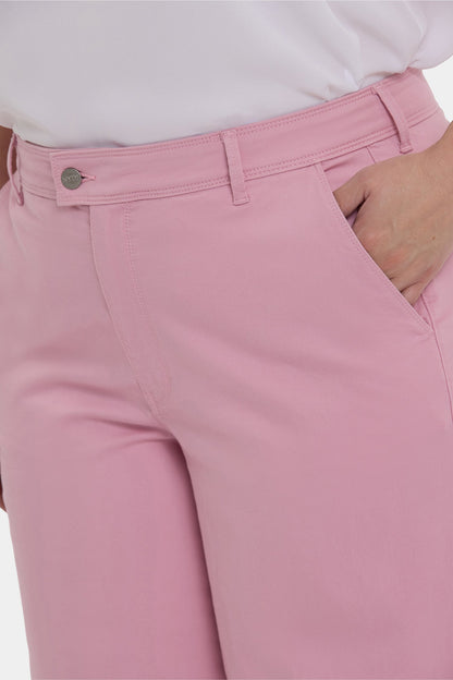 Mona Wide Leg Trouser Ankle Jeans In Plus Size - Pink Nectar