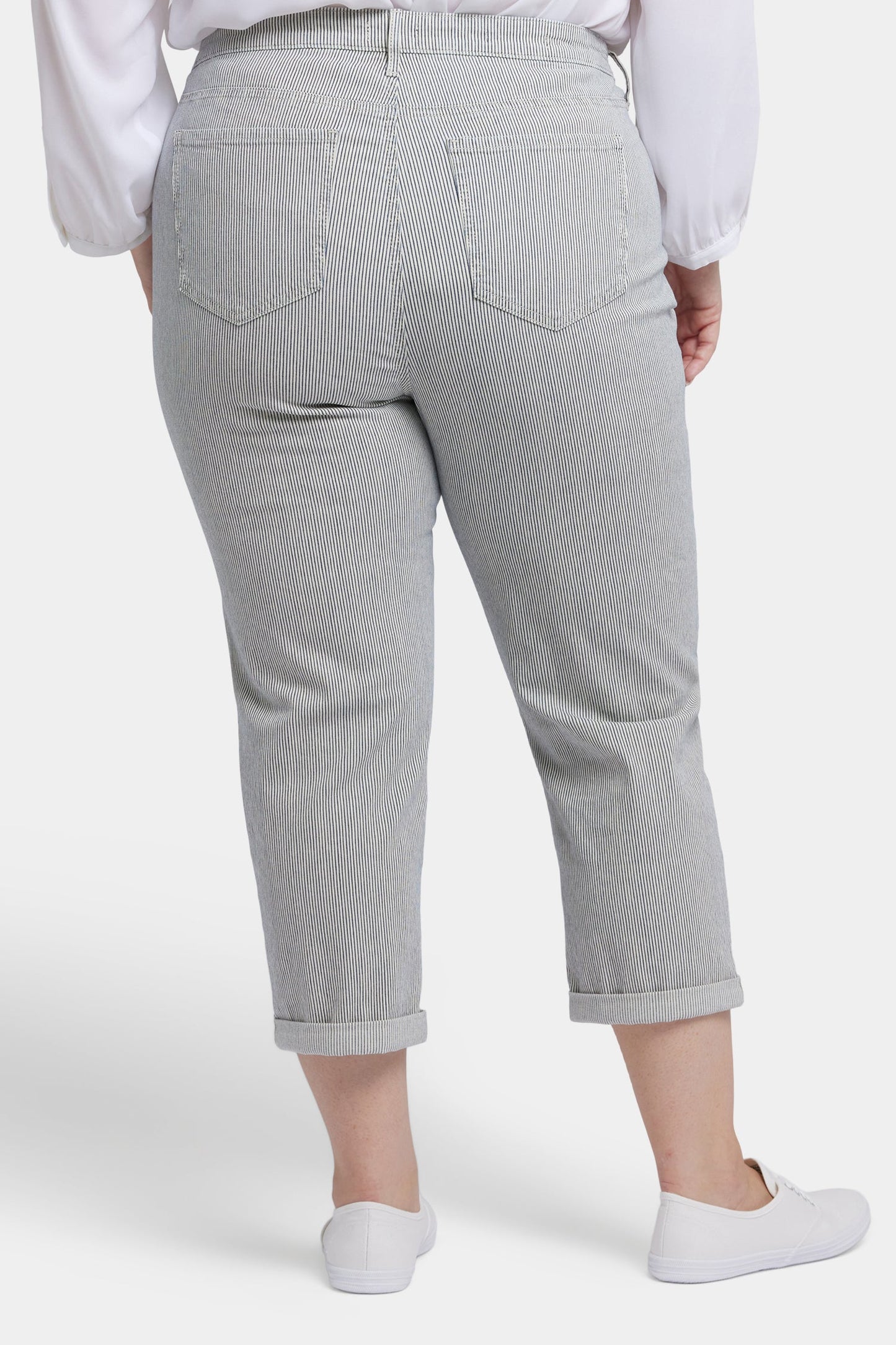 Chloe Skinny Capri Jeans In Plus Size - Luarca Stripe