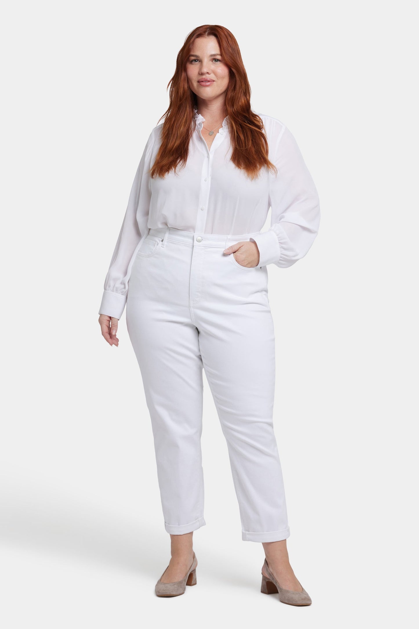 Margot Girlfriend Jeans In Plus Size - Optic White