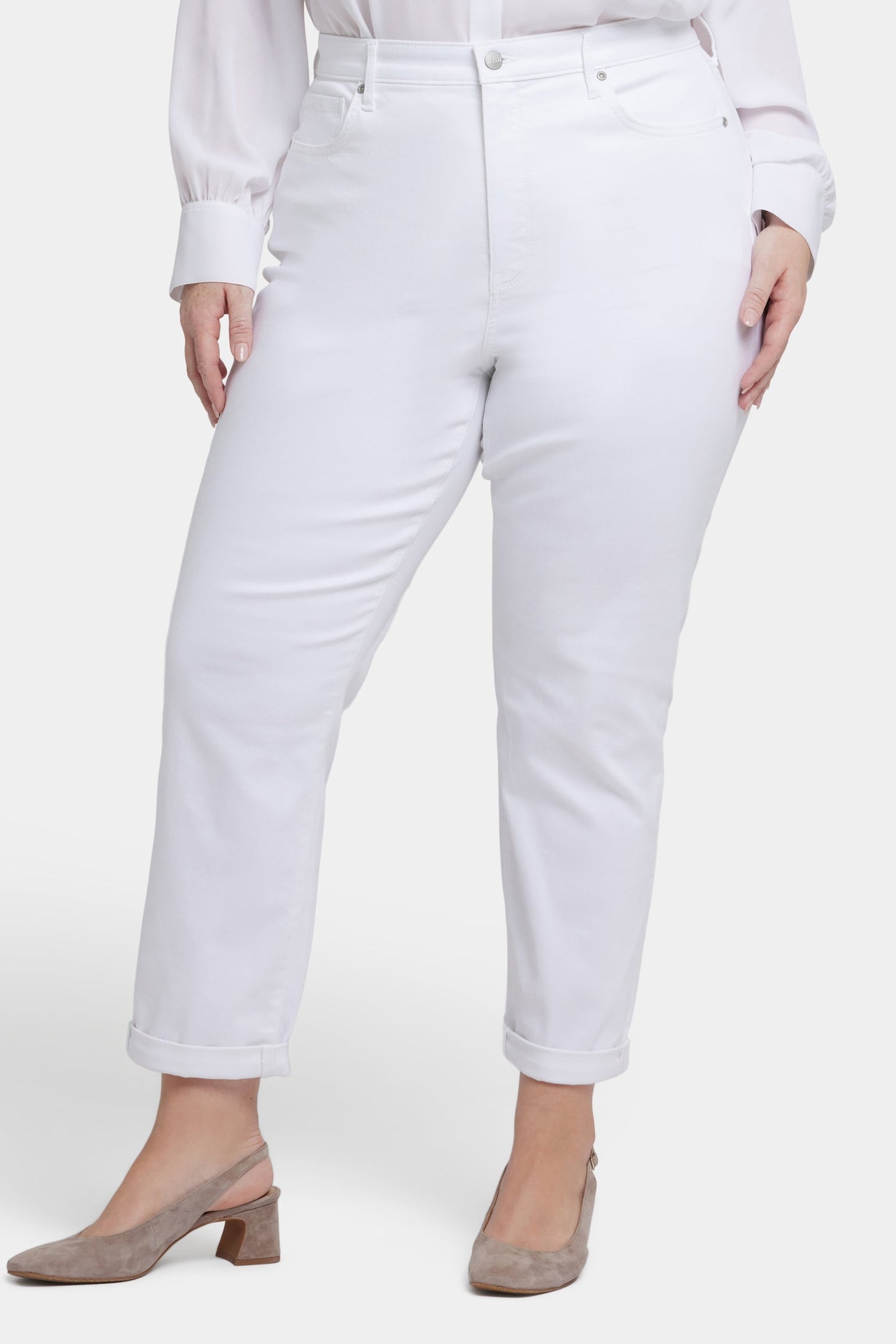 Margot Girlfriend Jeans In Plus Size - Optic White