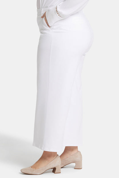 Mona Wide Leg Trouser Ankle Jeans In Plus Size - Optic White
