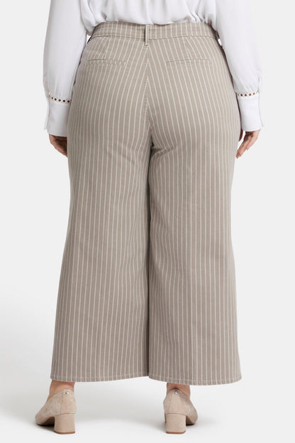 Mona Wide Leg Trouser Ankle Jeans In Plus Size - Boardwalk Stripe