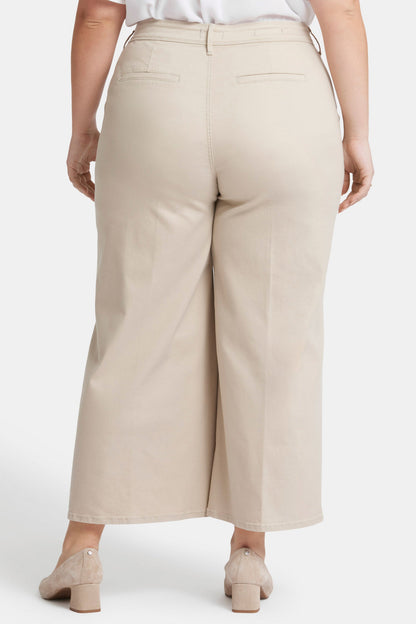 Mona Wide Leg Trouser Ankle Jeans In Plus Size - Feather