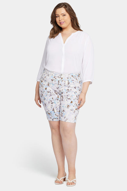 Briella 11 Inch Denim Shorts In Plus Size - Becca Bouquet