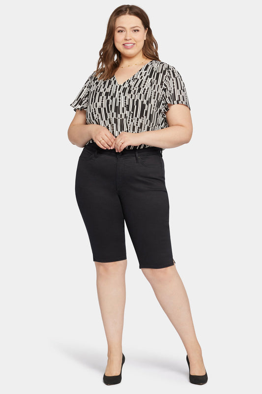 Sophie Bike Capri Jeans In Plus Size - Black