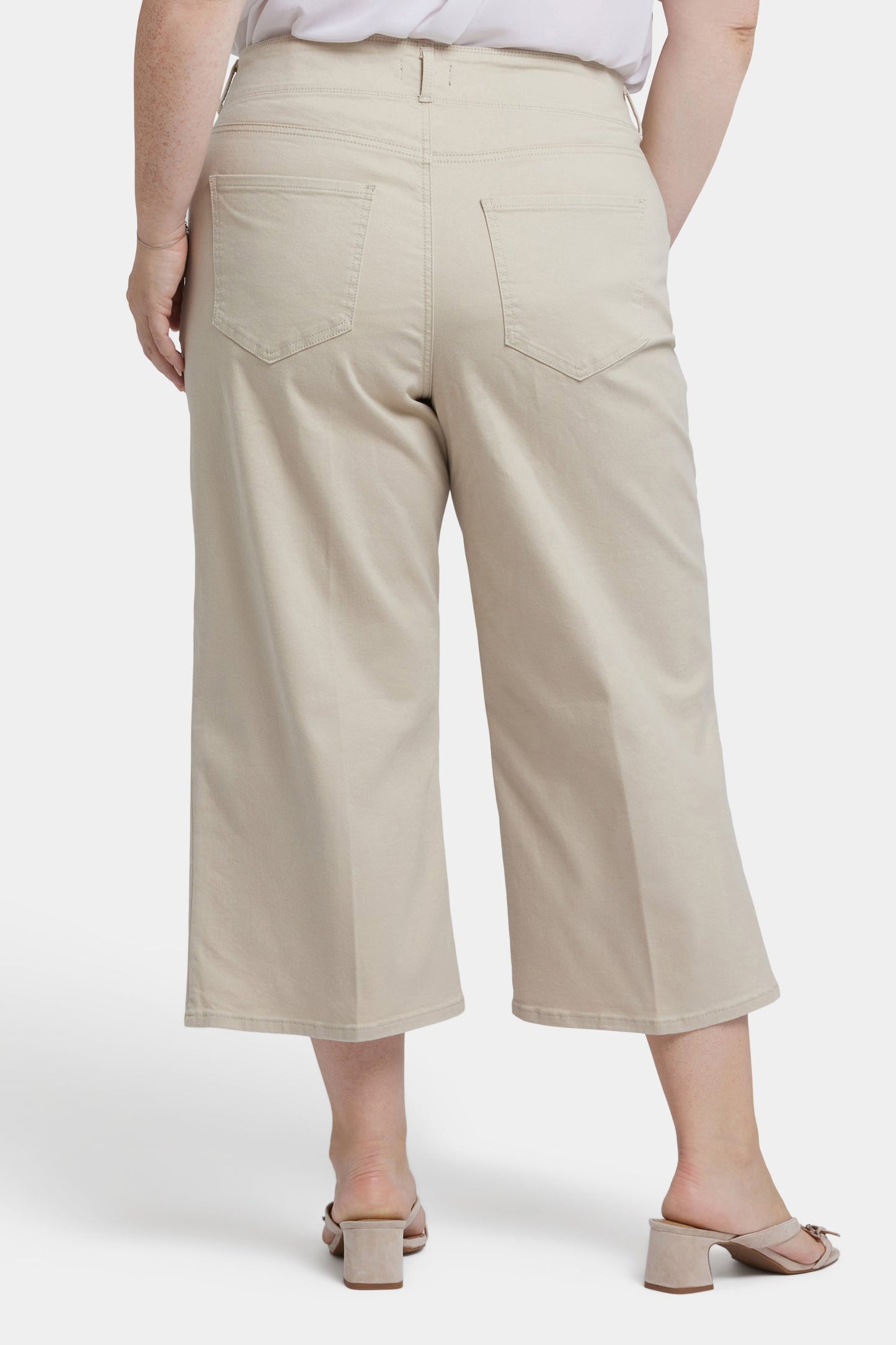 Brigitte Wide Leg Capri Jeans In Plus Size - Feather