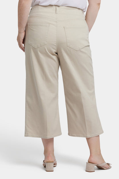 Brigitte Wide Leg Capri Jeans In Plus Size - Feather