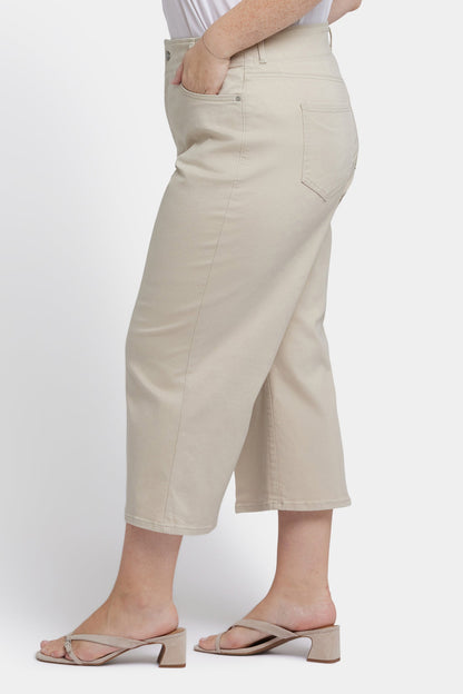 Brigitte Wide Leg Capri Jeans In Plus Size - Feather
