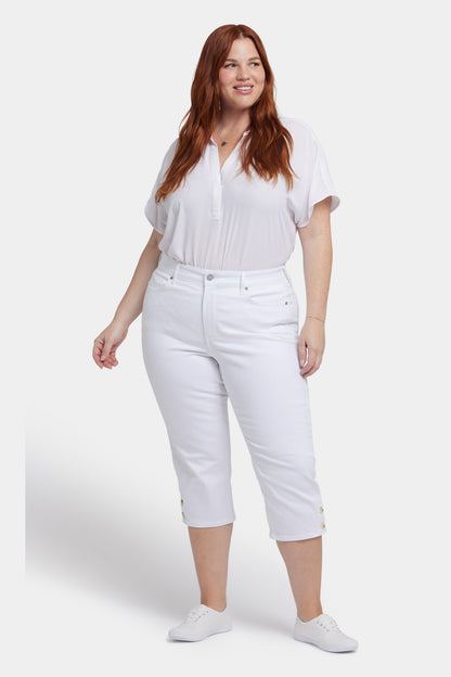 Marilyn Straight Crop Jeans In Plus Size - Optic White