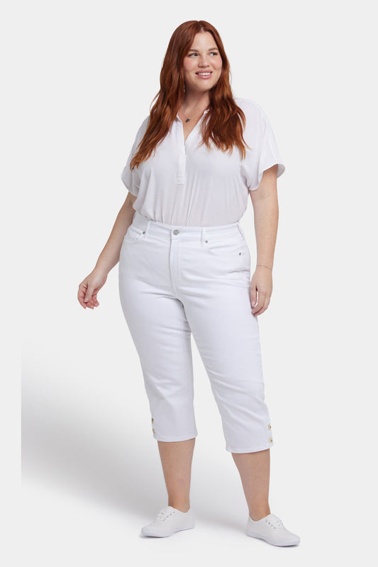 Marilyn Straight Crop Jeans In Plus Size - Optic White