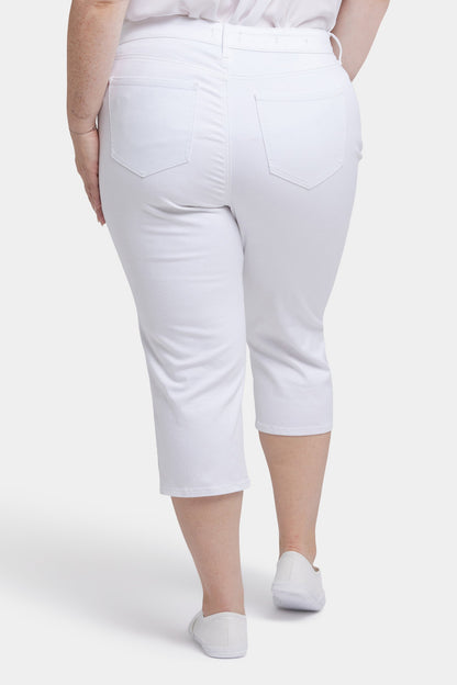 Marilyn Straight Crop Jeans In Plus Size - Optic White