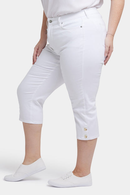 Marilyn Straight Crop Jeans In Plus Size - Optic White