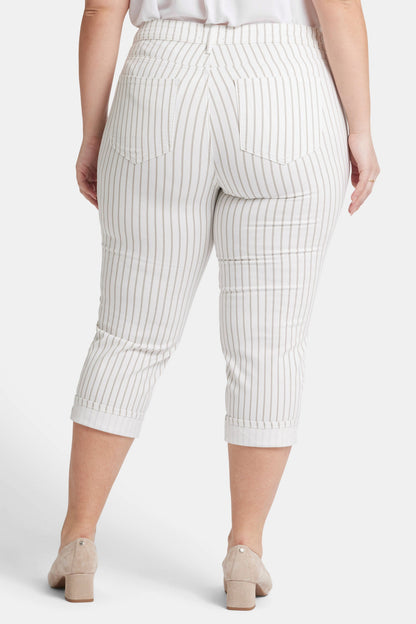 Marilyn Straight Crop Jeans In Plus Size - Beach Cruise Stripe