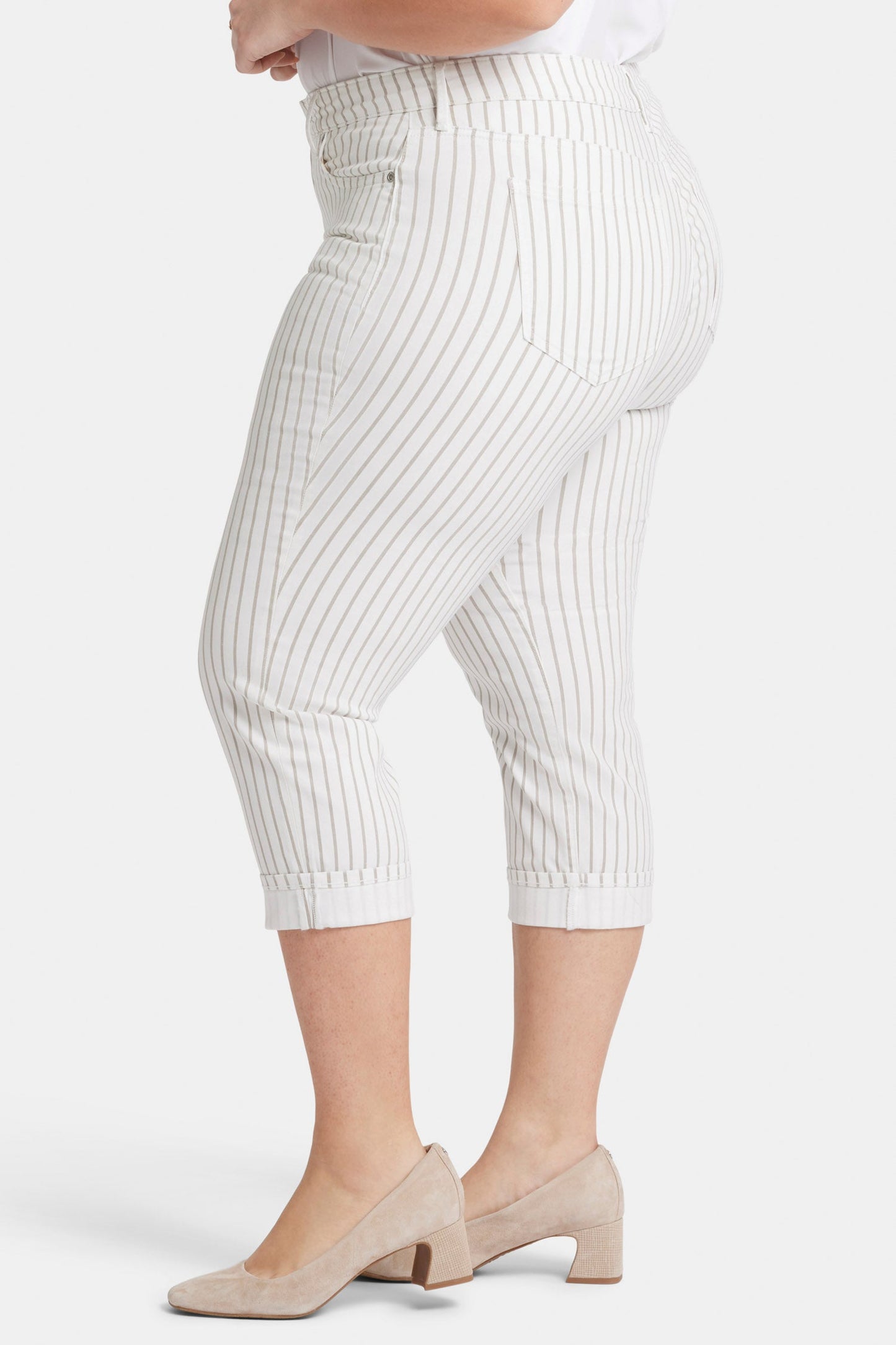 Marilyn Straight Crop Jeans In Plus Size - Beach Cruise Stripe