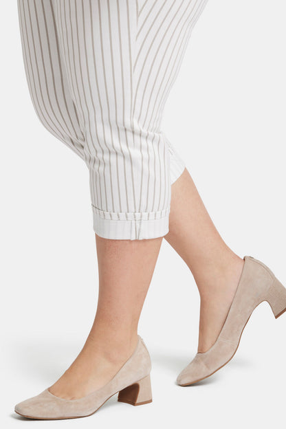 Marilyn Straight Crop Jeans In Plus Size - Beach Cruise Stripe