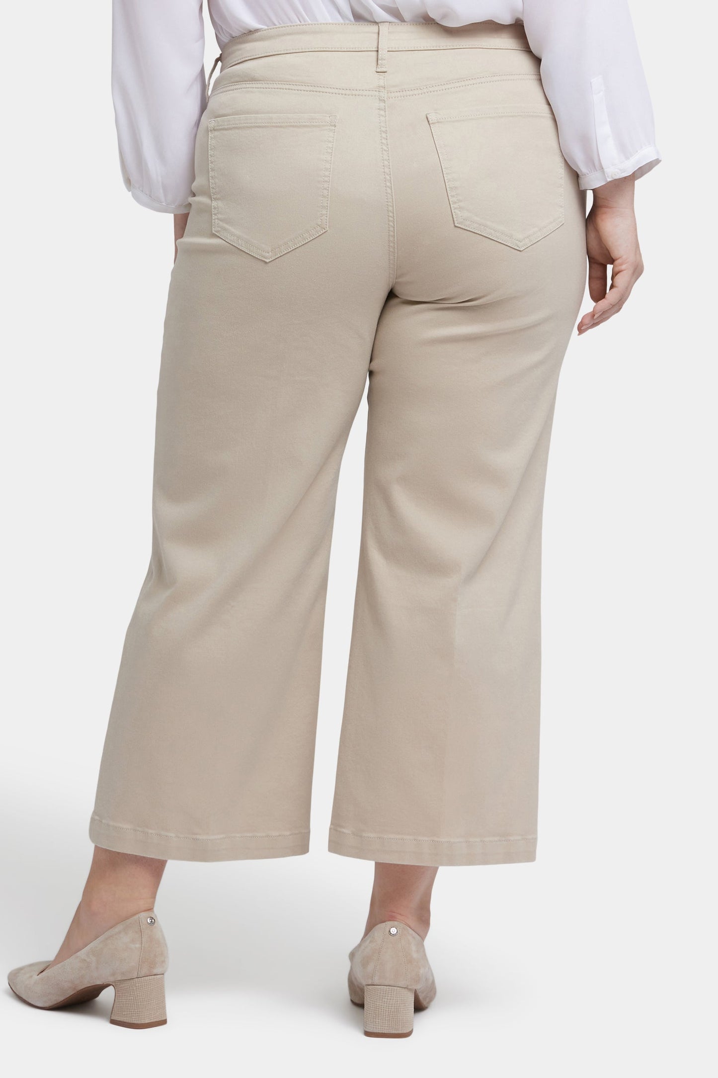 Teresa Wide Leg Ankle Jeans In Plus Size - Feather