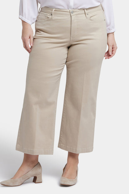 Teresa Wide Leg Ankle Jeans In Plus Size - Feather