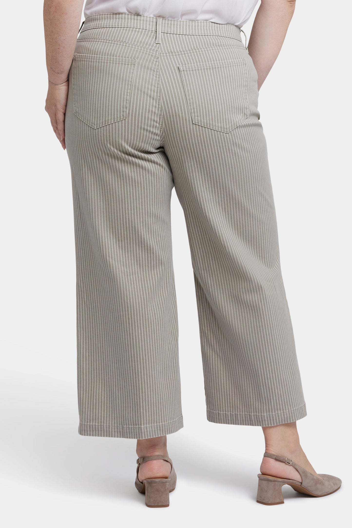 Teresa Wide Leg Ankle Jeans In Plus Size - Hidden Lodge Stripe