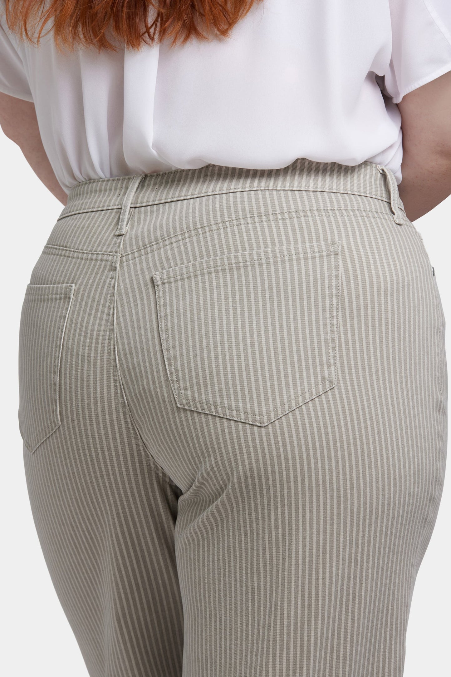 Teresa Wide Leg Ankle Jeans In Plus Size - Hidden Lodge Stripe