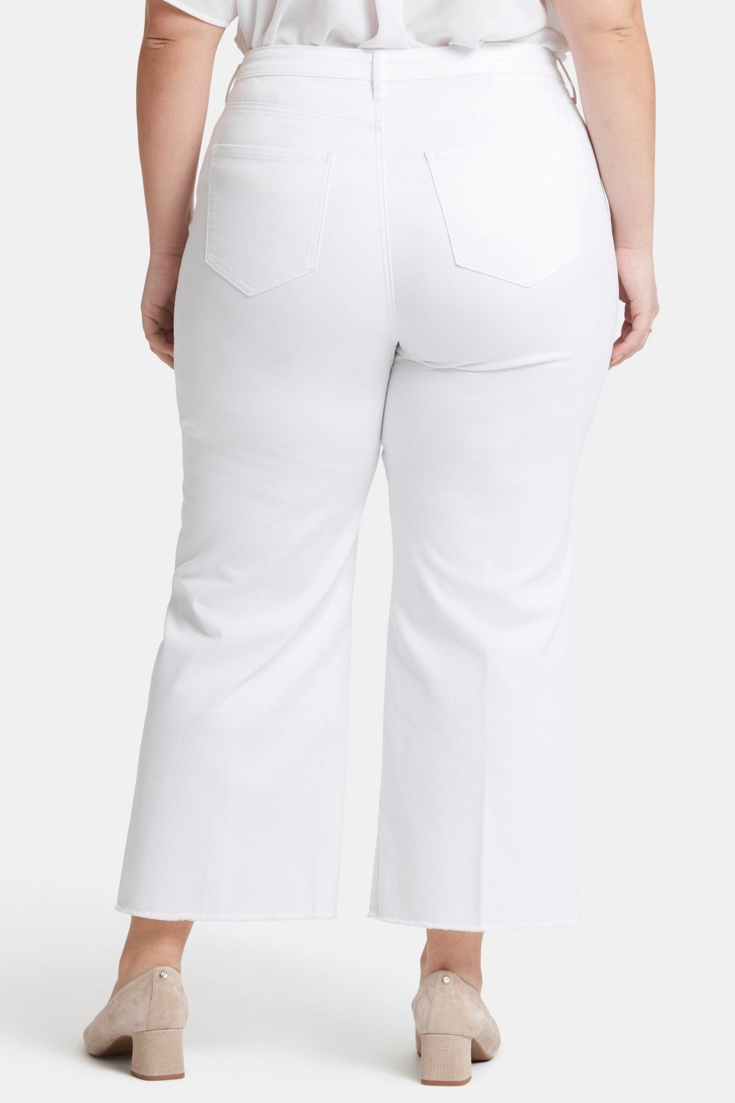 Teresa Wide Leg Ankle Jeans In Plus Size - Optic White