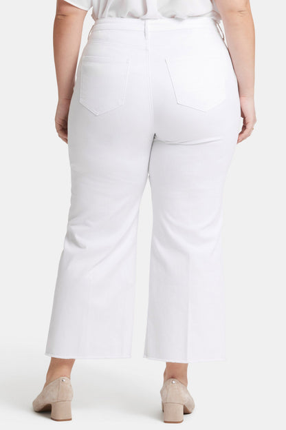 Teresa Wide Leg Ankle Jeans In Plus Size - Optic White