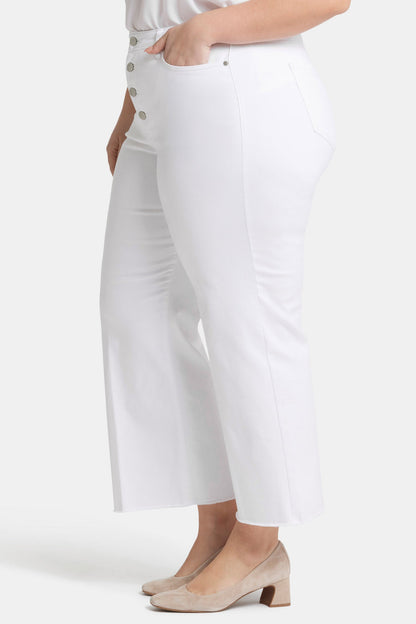 Teresa Wide Leg Ankle Jeans In Plus Size - Optic White