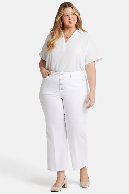 Teresa Wide Leg Ankle Jeans In Plus Size - Optic White