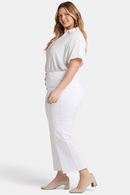 Teresa Wide Leg Ankle Jeans In Plus Size - Optic White